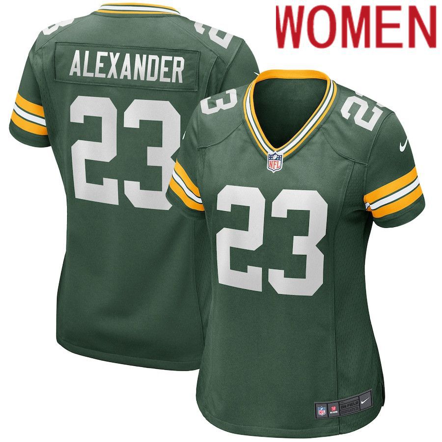 Women Green Bay Packers 23 Jaire Alexander Green Nike Game NFL Jersey